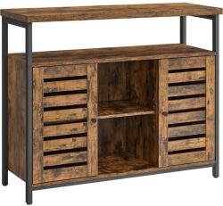 VASAGLE Konyhai tárolószekrény, Padlón szekrény 100 x 35 x 81.5 cm rusztikus barna és fekete (LSC79BX)