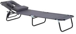Outsunny napozóágy, relax nyugágy 190x56x28 cm, szürke (84B-177)