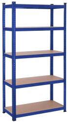 SONGMICS Nagy teherbírású fém tárolópolc, 5 szintes salgó polc 180x90x40, kék (GLR040Q01)