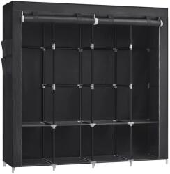 SONGMICS Szövet ruhásszekrény, ruharendező állvány 4 akasztósínnel, fekete (RYG094B02)