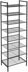 SONGMICS Cipőtartó, 8 szintes keskeny cipőspolc, fekete (LMR028B01)