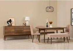 ASIR GROUP Étkezőgarnitúra(Kihúzható asztal, szék, konzol asztal) (6 db) Vina Puha pad 04 0900 - Dió, Stone (869VEL8779)