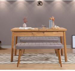 ASIR GROUP Étkezőgarnitúra(Kihúzható asztal, szék) (3 db) Santiago 0701 - Atlanti fenyő, Soho Szürke (869VEL8841)