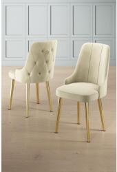 ASIR GROUP Étkezőszék szett (2 db) Newa - Krém, Arany (240CHR1574)