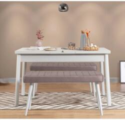 ASIR GROUP Étkezőgarnitúra(Kihúzható asztal, szék) (3 db) Santiago 0701 - Fehér, Soho Szürke (869VEL8851)