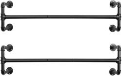 SONGMICS Falra szerelhető ruhatartó, ipari ruhaakasztó 2 db-os készlet, fekete| SONGMICS (HSR64BK-02)