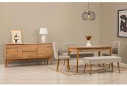 ASIR GROUP Étkezőgarnitúra(Kihúzható asztal, szék, konzol asztal) (6 db) Vina Puha pad 04 1005 - Atlanti fenyő, Krém (869VEL8772)