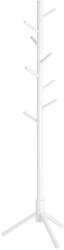 VASAGLE Álló fogas, tömörfa kabáttartó 3 magassági opcióval, fehér (RCR04WT)
