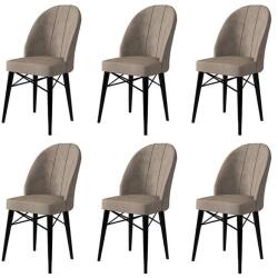 ASIR GROUP Étkezőszék szett (6 db) Ritim - Cappuccino, Fekete (240CHR1462)