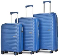 BONTOUR "City" 4-kerekes Bőrönd Szett, Kék (130940-Blue)