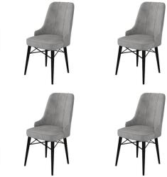 ASIR GROUP Étkezőszék szett (4 db) Pare - Szürke, Fekete (240CHR1504)