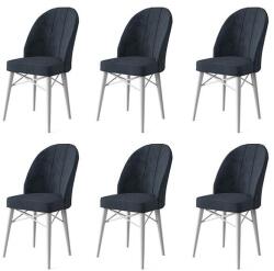 ASIR GROUP Étkezőszék szett (6 db) Ritim - Antracit, Fehér (240CHR1476)