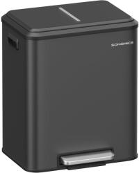 SONGMICS 2 x 15 literes konyhai szemetes fekete színben (LTB544B02) - tutihome
