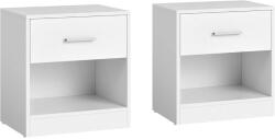 VASAGLE Éjjeliszekrény, 2 darabos szett, fiókkal 28 x 39 x 41 cm fehér (LET819T14) - tutihome