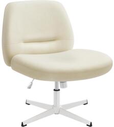 SONGMICS Modern szövet szék, forgószék karfa nélkül, állítható magasságú, krémfehér (OBG046W01)