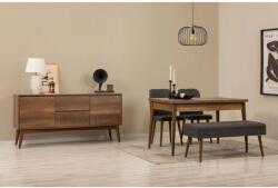 ASIR GROUP Étkezőgarnitúra(Kihúzható asztal, szék, konzol asztal) (5 db) Vina 02 1053 - Dió, Antracit (869VEL8786)