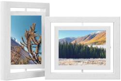 SONGMICS Képkeret, forgatható képkeret üveglappal 2 db, fehér (RPF258W01)