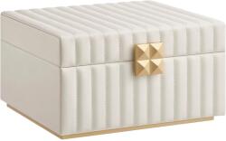 SONGMICS 2 szintes ékszerdoboz tükörrel, kivehető tárolóval, felhőfehér (JBC182W01)