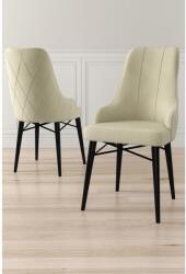 ASIR GROUP Étkezőszék szett (6 db) Neta - Krém, Fekete (240CHR1729)