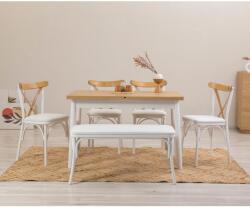 ASIR GROUP Étkezőgarnitúra(Kihúzható asztal, szék) (6 db) Oliver Açl. Karina-Fehér (869VEL8153)