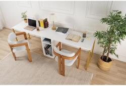 ASIR GROUP Íróasztal Twin Study Desk - Fehér, Arany (241NRD1105)