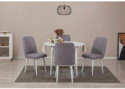 ASIR GROUP Étkezőgarnitúra(Kihúzható asztal, szék) (5 db) Vina 0701 - Fehér, Szürke (869VEL8724)