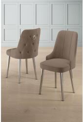 ASIR GROUP Étkezőszék szett (4 db) Newa - Cappuccino, Króm (240CHR1588)