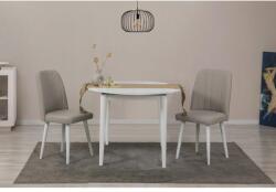 ASIR GROUP Étkezőgarnitúra(Kihúzható asztal, szék) (3 db) Vina 1005 3 v2 - Fehér, Krém (869VEL8747)