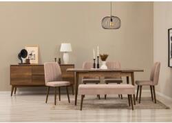 ASIR GROUP Étkezőgarnitúra(Kihúzható asztal, szék, konzol asztal) (7 db) Vina 03 0900 - Dió, Stone (869VEL8799)