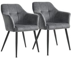 SONGMICS A étkezőszék 2 db-os szett szürke színben (LDC071G02)
