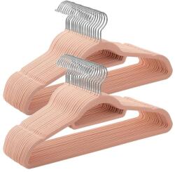 SONGMICS Bársony Vállfa, Csúszásmentes Ruhaakasztó 50 darab, világos rózsaszín (CRF50PK) - tutihome