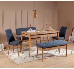 ASIR GROUP Étkezőgarnitúra(Kihúzható asztal, szék) (5 db) Vina Atlantic Sötétkék (869VEL5111)