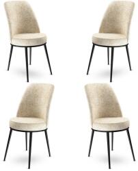 ASIR GROUP Étkezőszék szett (4 db) Dexa - Krém, Fekete (240CHR1368)