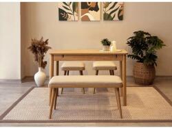 ASIR GROUP Étkezőgarnitúra(Kihúzható asztal, szék) (4 db) Vina Mini 04 1005 - Tölgy, Krém (869VEL8832)