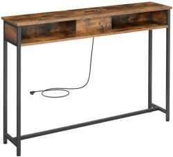 VASAGLE Konzolasztal, keskeny asztal 2 nyitott fiókkal, barna-fekete (LNT111K01) - tutihome