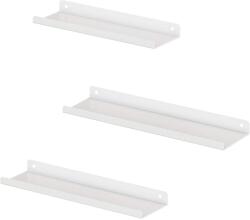 SONGMICS Fém fali polcok, 3 db-os lebegő polc készlet, fehér (LFS012W01)