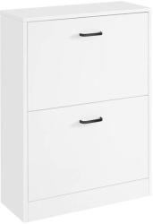 VASAGLE Cipő szekrény, cipős polc 2 kihajtható ajtóval, fehér (LBC02WT)