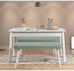 ASIR GROUP Étkezőgarnitúra(Kihúzható asztal, szék) (3 db) Santiago 0400 - Fehér, Zöld (869VEL8849)