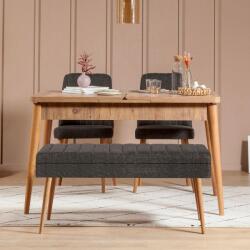 ASIR GROUP Étkezőgarnitúra(Kihúzható asztal, szék) (4 db) Vina 1053 - 3 - Antracit, Atlantic (869VEL5315)