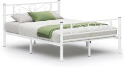 VASAGLE Franciaágykeret, fém ágykeret 140 x 190 cm, fehér (RMB063W01)