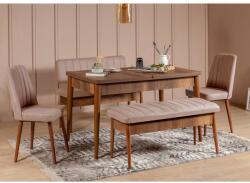 ASIR GROUP Étkezőgarnitúra(Kihúzható asztal, szék) (5 db) Vina Dió Stone (869VEL5175)