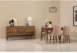 ASIR GROUP Étkezőgarnitúra(Kihúzható asztal, szék, konzol asztal) (6 db) Vina 01 0900 - Dió, Stone (869VEL8769)