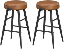 VASAGLE EKHO bárszékek, 2db-os magas bárszék szett, karamellbarna (LBC080K01)