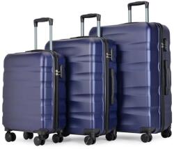 BONTOUR Wave 3 db-os Duplakerekes Bőrönd Szett, Kék (120540-Blue)