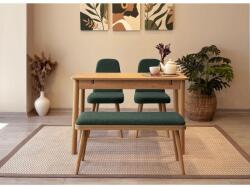 ASIR GROUP Étkezőgarnitúra(Kihúzható asztal, szék) (4 db) Vina Mini 01 1070 - Tölgy, Zöld (869VEL8810)