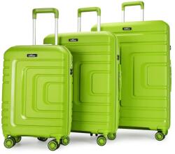 BONTOUR "Charm" 4-kerekes Bőrönd Szett, Citruszöld (130840-FruitGreen)