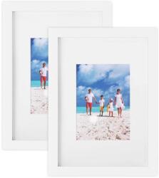 SONGMICS Képkeret készlet, 2 db fényképkeret üveg előlappal, fehér (RPF04WT)