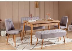 ASIR GROUP Étkezőgarnitúra(Kihúzható asztal, szék) (5 db) Vina 0701 - 4 - Atlantic, Szürke (869VEL5333)