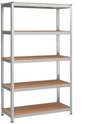 SONGMICS Ötszintes polcrendszer, acél polcrendszer tároláshoz, teherbírás 875 kg, 60 x 120 x 200 cm, ezüst (GLR060E01)