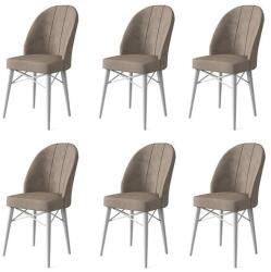 ASIR GROUP Étkezőszék szett (6 db) Ritim - Cappuccino, Fehér (240CHR1477)